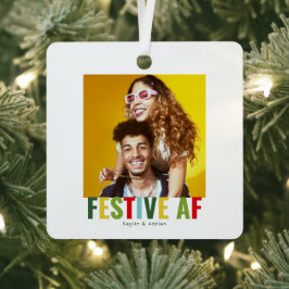 Funny Foto Weihnachts-AF Ornament Aus Metall