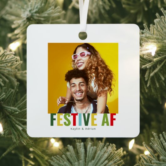 Funny Foto Weihnachts-AF Ornament Aus Metall (InSitu)