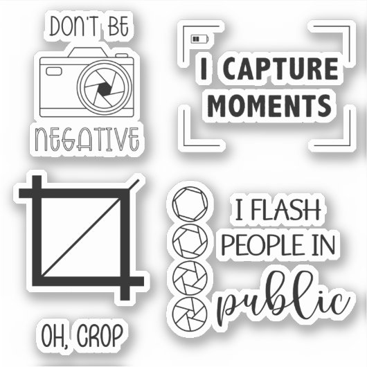 Funny Fotograf Thema Kamera Sticker Bundle (Vorderseite)