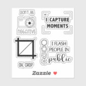 Funny Fotograf Thema Kamera Sticker Bundle (Blatt)