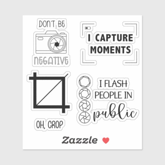 Funny Fotograf Thema Kamera Sticker Bundle (Blatt)