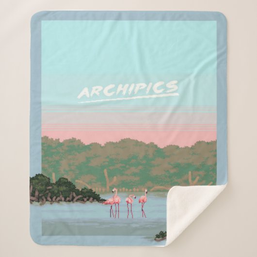 Funny Four Famingingo Liebhaber | Flamingo Gifts L Sherpadecke (Vorderseite)