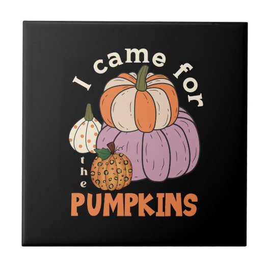 Funny Four Pumpkins Fall Fliese (Vorderseite)