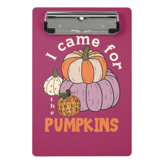Funny Four Pumpkins Fall Mini Klemmbrett (Vorderseite)