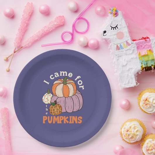 Funny Four Pumpkins Fall Pappteller (Party)
