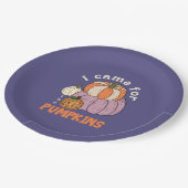 Funny Four Pumpkins Fall Pappteller (Schrägansicht)