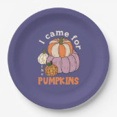 Funny Four Pumpkins Fall Pappteller (Vorderseite)