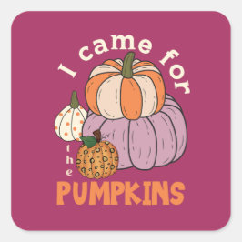 Funny Four Pumpkins Fall Quadratischer Aufkleber