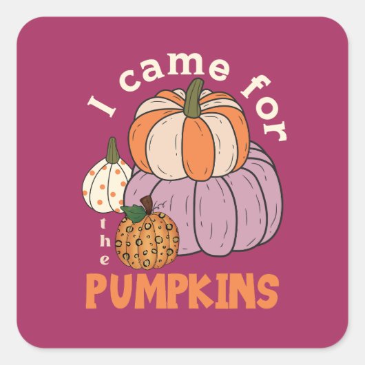 Funny Four Pumpkins Fall Quadratischer Aufkleber (Vorderseite)