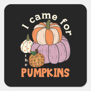 Funny Four Pumpkins Fall Quadratischer Aufkleber
