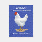 Funny Fowl Language Urban Chicken Bauer Fleecedecke (Vorderseite)