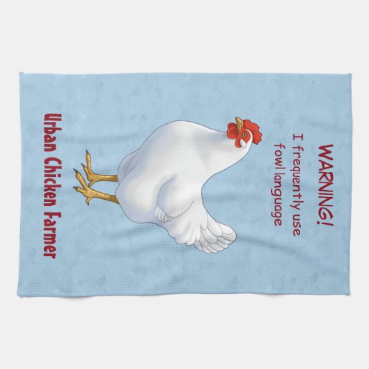 Funny Fowl Language Urban Chicken Bauer Handtuch (Horizontal)