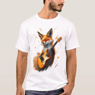 Funny Fox auf der Gitarre T-Shirt