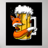 Funny Fox Beer Drink Animal Funny Funny Party Poster (Vorne)