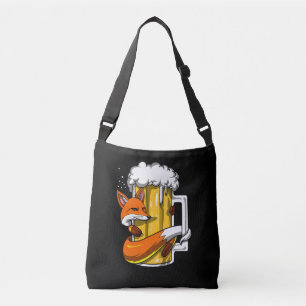 Funny Fox Beer Drink Animal Funny Funny Party Tragetaschen Mit Langen Trägern