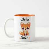Funny fox , Geschenk für Papa , oh für Fuchs Sake Zweifarbige Tasse (Links)