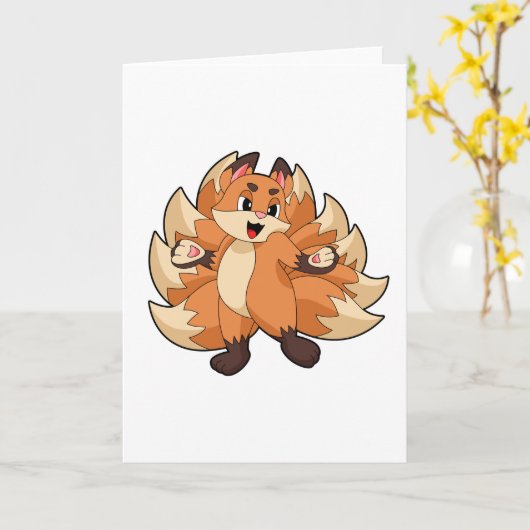 Funny Fox Karte (Gelbe Blume)