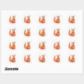 Funny Fox Knitter Runder Aufkleber (Blatt)