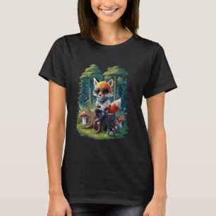 Funny Fox mit Mushroom Natural Design Forest Vater T-Shirt
