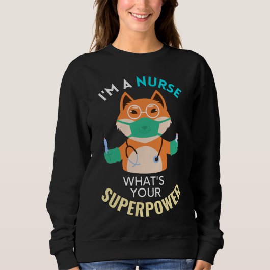 Funny Fox Nurse Sweatshirt (Vorderseite)