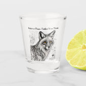Funny Fox Schwarz-weiße Tinte individuell angepass Schnapsglas (Vorderseite)
