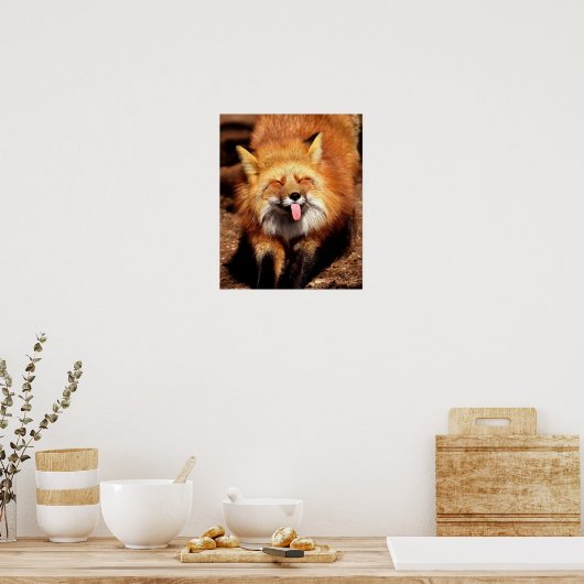 Funny Fox Sticken Es ist Zunge-Out Poster (Küche)