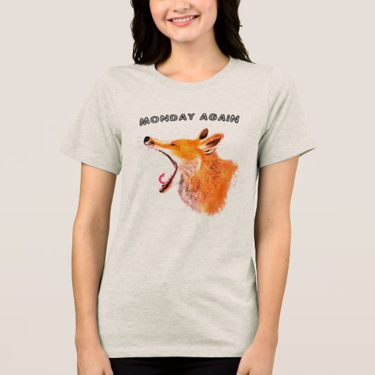 Funny Fox T - Shirt Montag wieder - Benutzerdefini (Vorderseite)