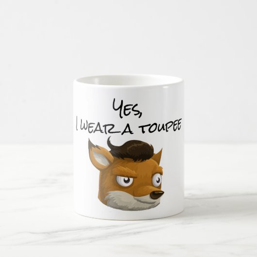 Funny fox toupee sarcasm gag gift kaffeetasse (Mittel)