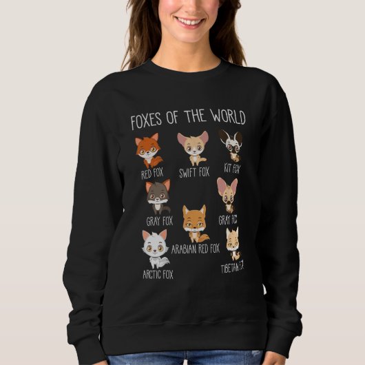 Funny Foxes Of The World Cute Wildlife Animal Humo Sweatshirt (Vorderseite)