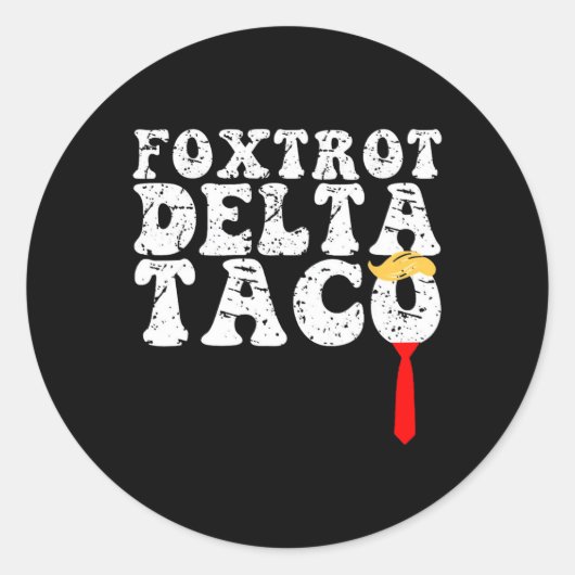Funny Foxtrot Delta Taco4 Runder Aufkleber (Vorderseite)