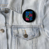 Funny Foxtrots Deltas Tangos Blume Boho Button (Beispiel)