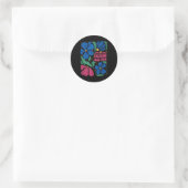 Funny Foxtrots Deltas Tangos Blume Boho Runder Aufkleber (Tasche)