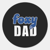 Funny Foxy Dad Runder Aufkleber (Vorderseite)