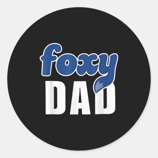 Funny Foxy Dad  Runder Aufkleber (Vorderseite)