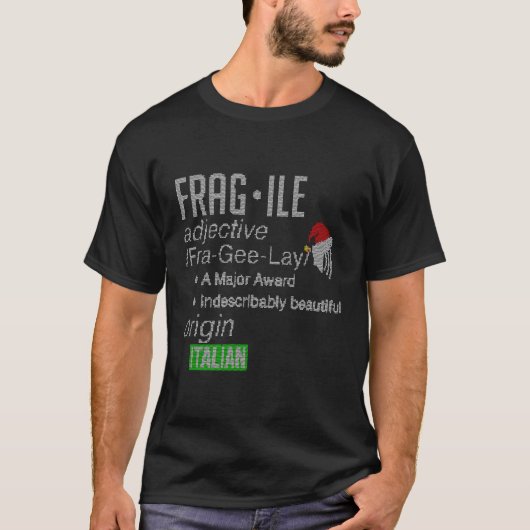 Funny Fragile Definition hässlicher Strick zu Weih T-Shirt (Vorderseite)