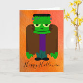 Funny franken monster Halloween thema Karte (Gelbe Blume)
