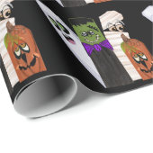 Funny Frankenstein Ghost Pumpkin Invisible Man Geschenkpapier (Rolleneckpunkt)