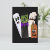 Funny Frankenstein Ghost Pumpkin Invisible Man Karte (Stehend Vorderseite)