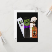 Funny Frankenstein Ghost Pumpkin Invisible Man Karte (Vorderseite/Rückseite Beispiel)