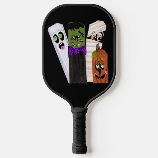 Funny Frankenstein Ghost Pumpkin Invisible Man Pickleball Schläger (Vorderseite)