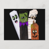 Funny Frankenstein Ghost Pumpkin Invisible Man Postkarte (Vorderseite)