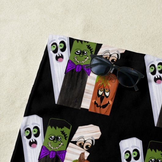 Funny Frankenstein Ghost Pumpkin Invisible Man Strandtuch (Beispiel)