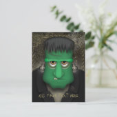 Funny Frankenstein Halloween Costume Personalisier Postkarte (Stehend Vorderseite)