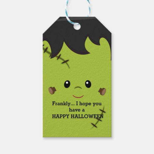 Funny Frankenstein Halloween Favor Tag Geschenkanhänger (Vorderseite)