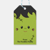 Funny Frankenstein Halloween Favor Tag Geschenkanhänger (Rückseite)