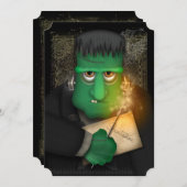 Funny Frankenstein Halloween-Party Einladung (Vorne/Hinten)