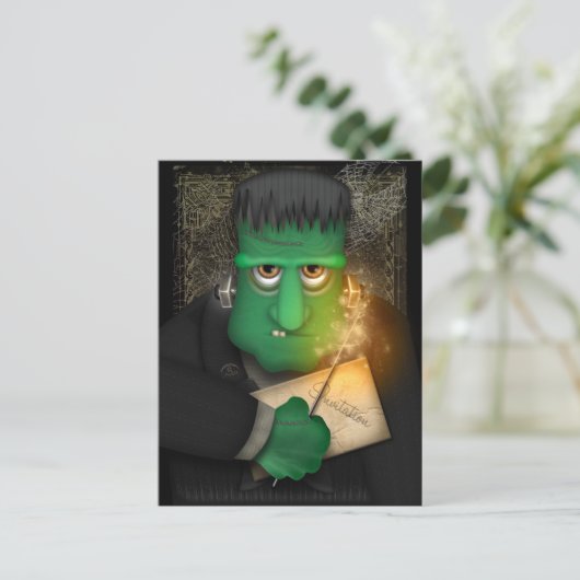 Funny Frankenstein Halloween Postkarte (Stehend Vorderseite)