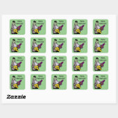 Funny Frankenstein Halloween Square Stickers (Blatt)