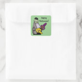 Funny Frankenstein Halloween Square Stickers (Tasche)