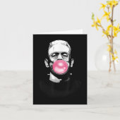 Funny Frankenstein Monster bläst ein bläsernes Gum Karte (Gelbe Blume)